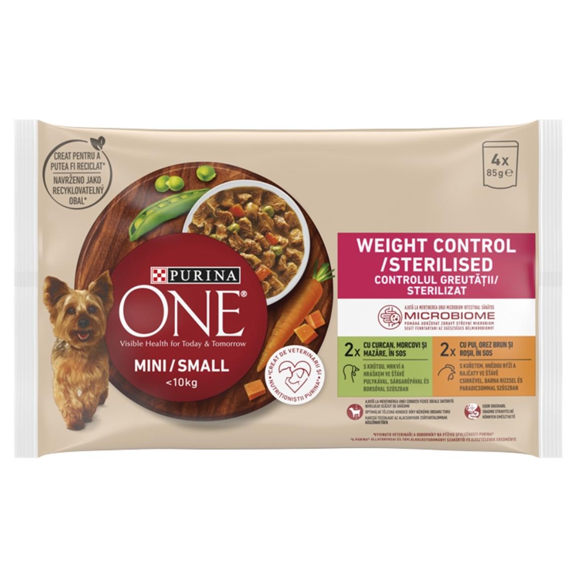 Purina One Mini teljes értékű állateledel mini és kistestű felnőtt kutyák számára 4 x  (340 g)