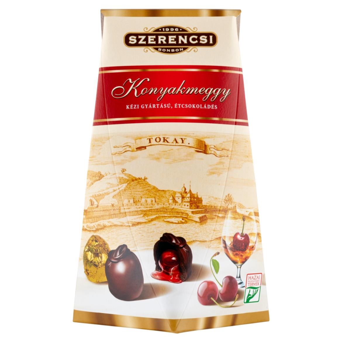 Szerencsi kézi gyártású, étcsokoládés konyakmeggy