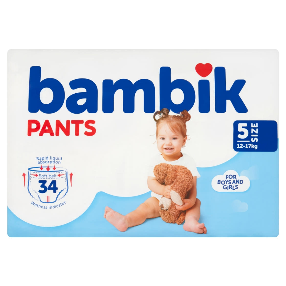 Bambik eldobható bugyipelenka méret: 5, 12-17 kg közötti gyermekek részere 34 db