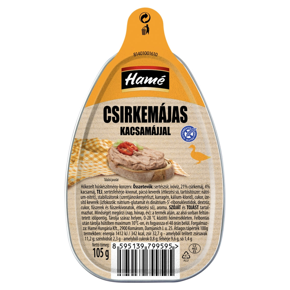 Hamé csirkemájas kacsamájjal