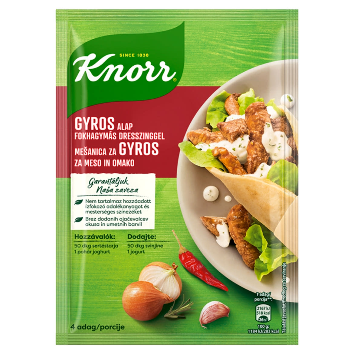 Knorr Fix gyros alap fokhagymás dresszinggel