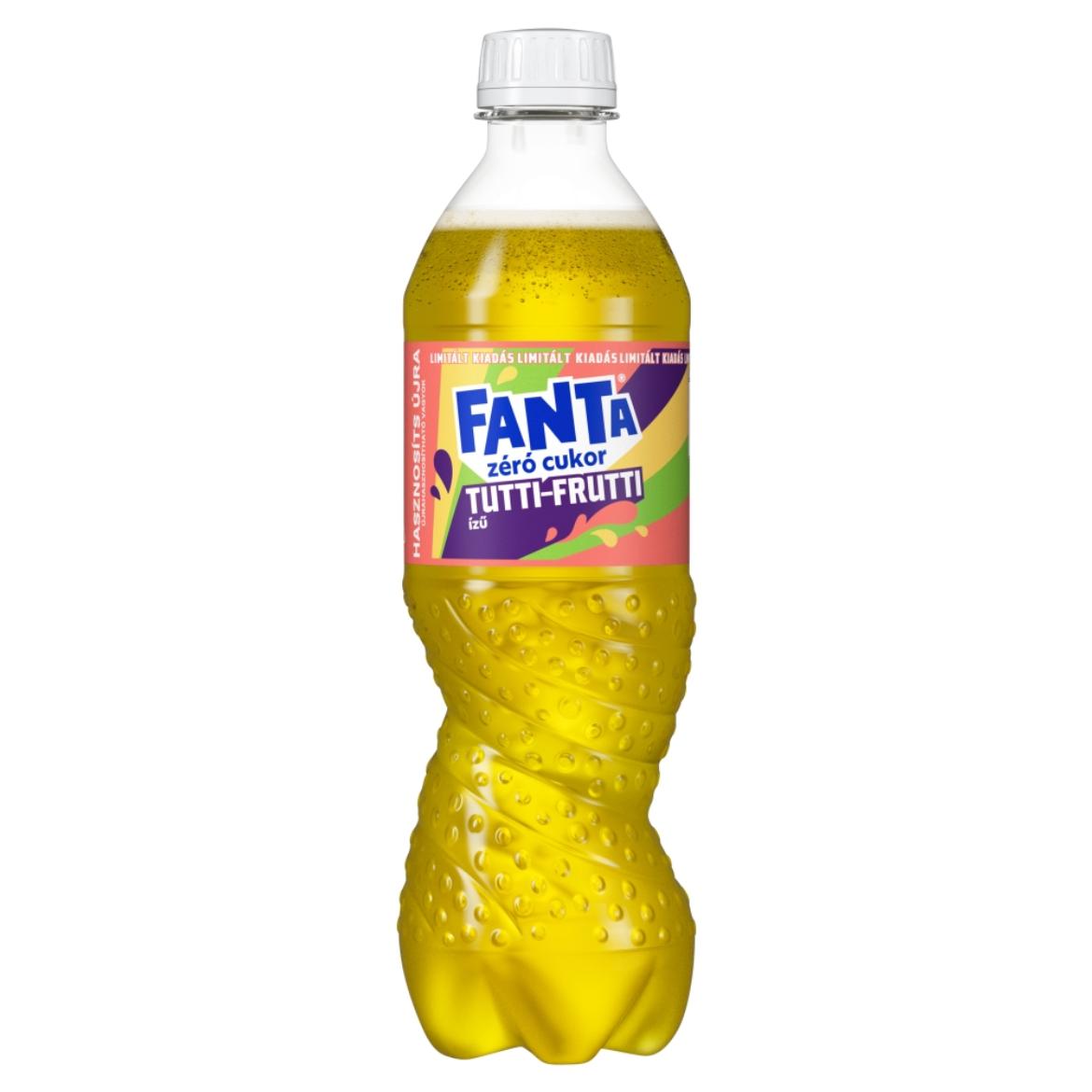 Fanta tutti-frutti ízű szénsavas energiamentes üdítőital édesítőszerekkel