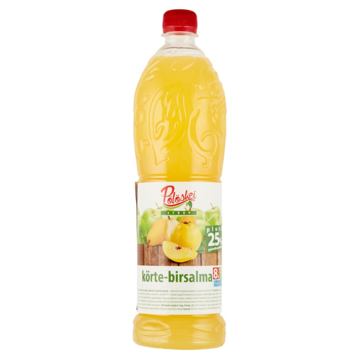 Pölöskei körte-birsalma ízű szörp, cukorral és édesítőszerrel