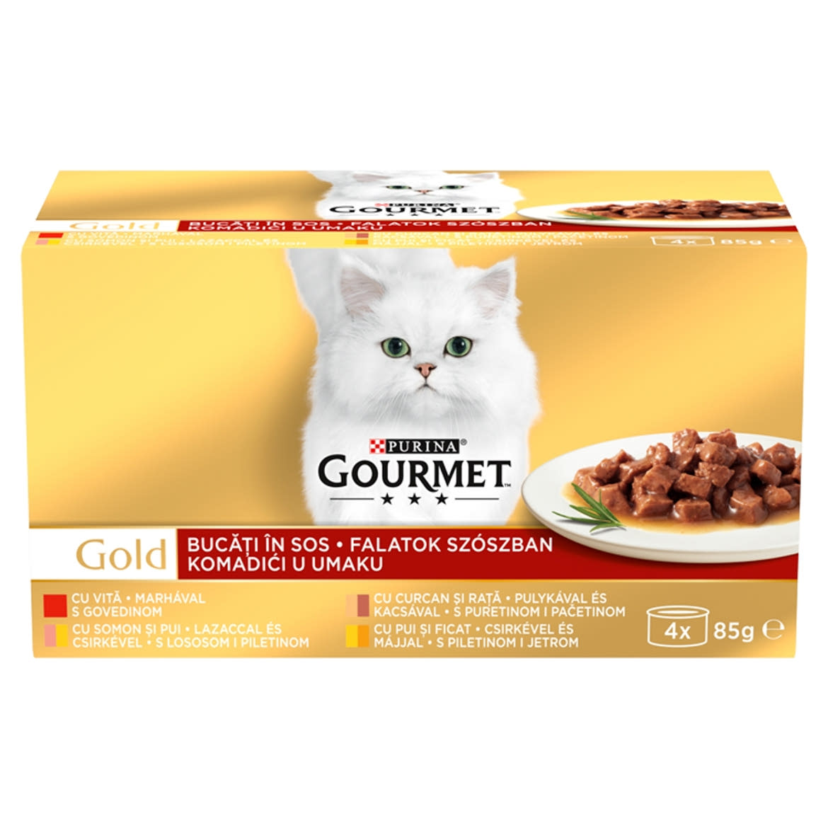 Gourmet Gold teljes értékű állateledel felnőtt macskák számára 4 x