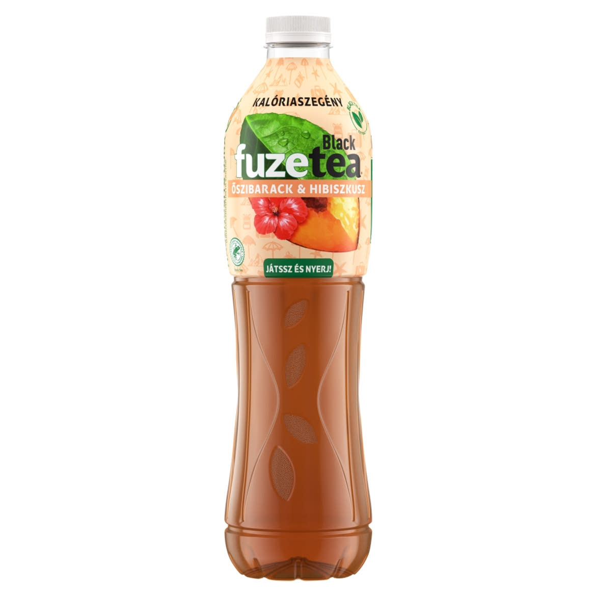 FuzeTea szénsavmentes őszibarack- és hibiszkuszízű üdítőital fekete tea kivonattal, 1,5 L