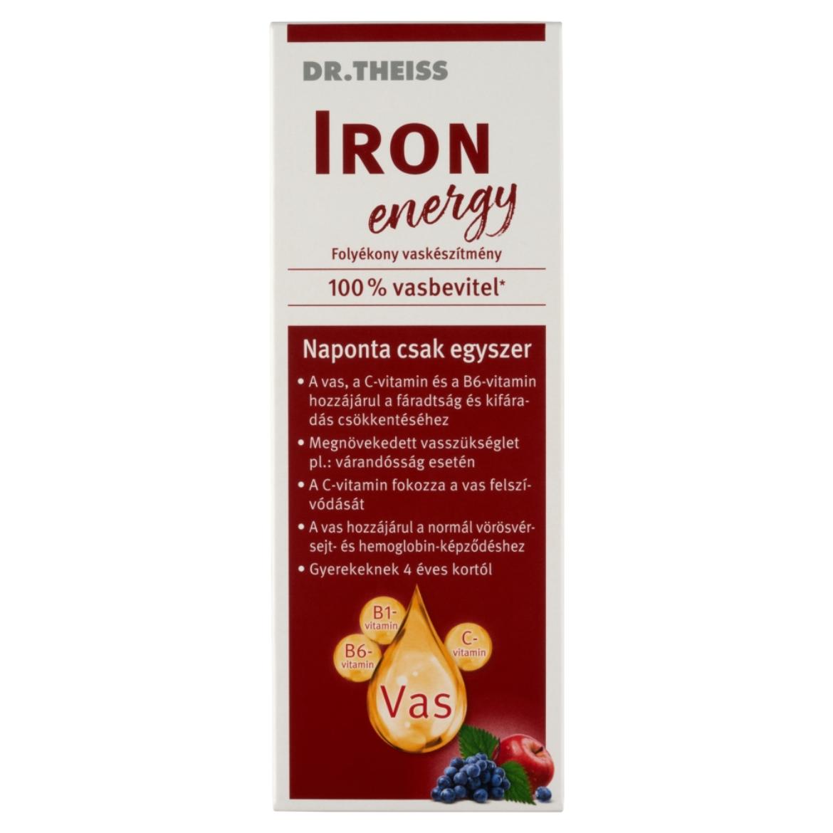Dr. Theiss Iron energy folyékony étrend-kiegészítő vassal és vitaminokkal, édesítőszerrel