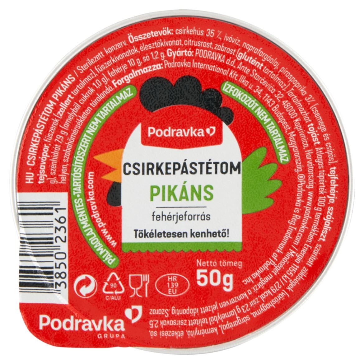 Podravka pikáns csirkepástétom