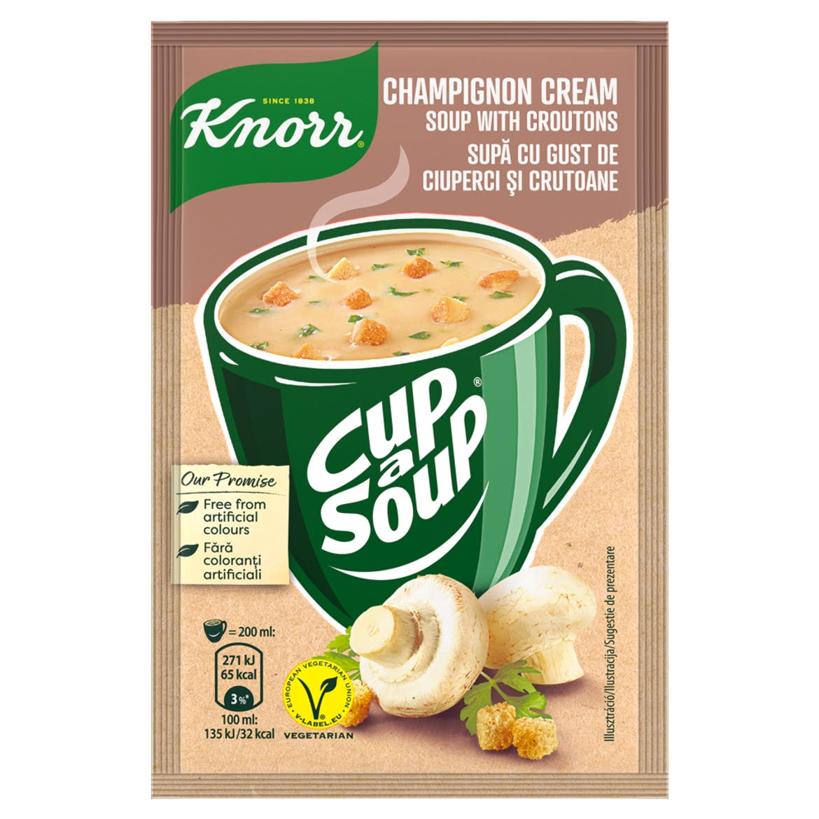 Knorr Cup a Soup gombakrémleves zsemlekockával