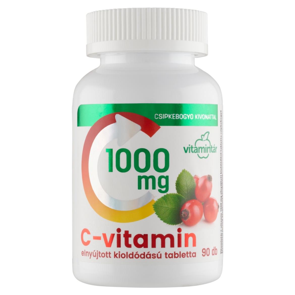 Vitamintár C-vitamin 1000 mg elnyújtott kioldódású tabletta csipkebogyó kivonattal 90 db 140 g