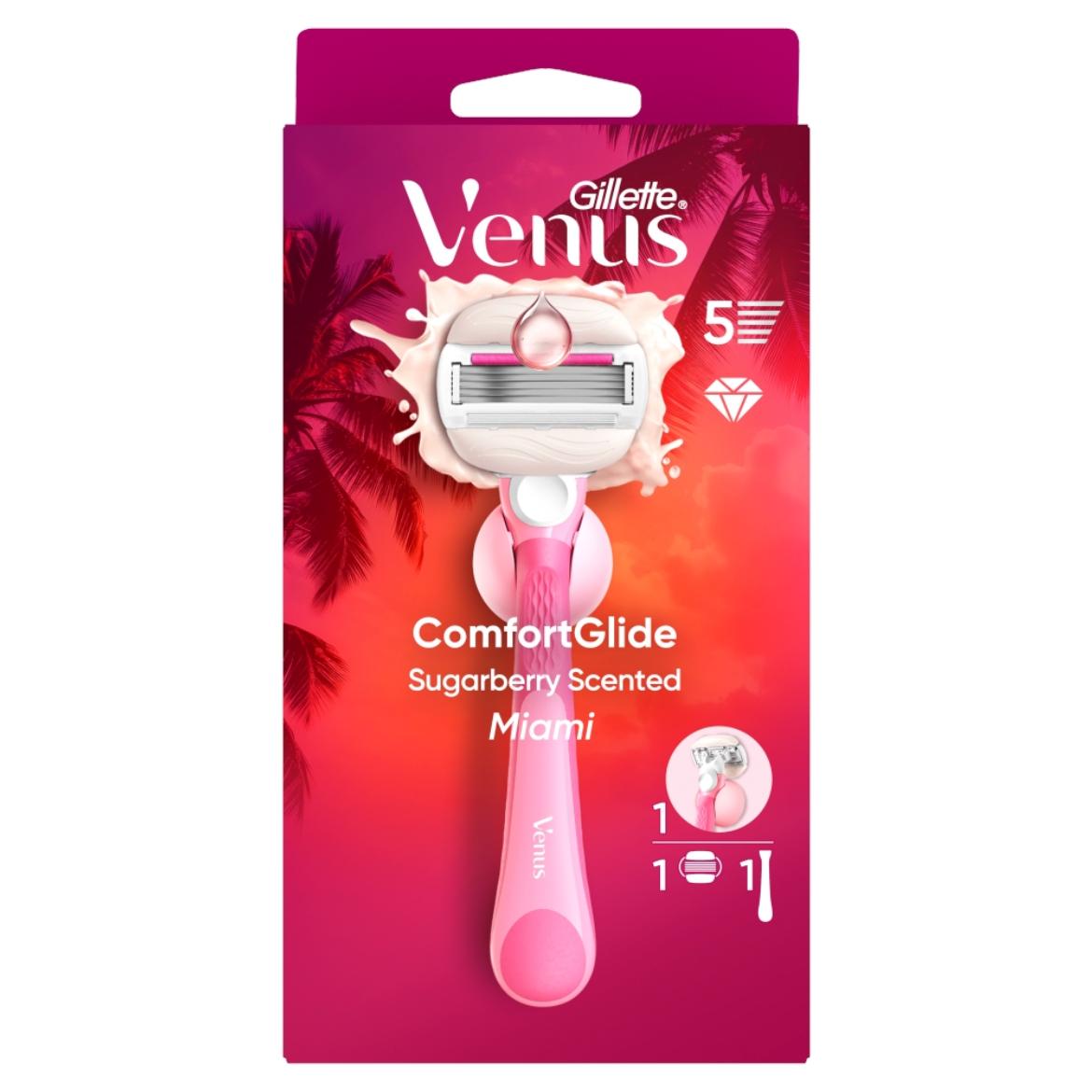 Gillette Venus ComfortGlide Miami női borotva Sugarberry illattal