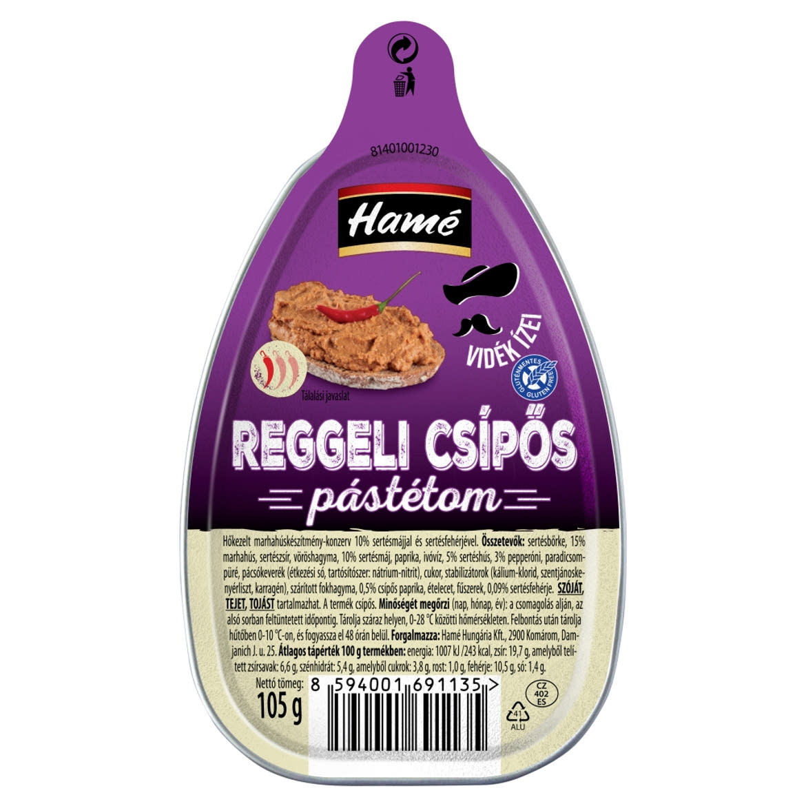 Hamé reggeli csípős pástétom