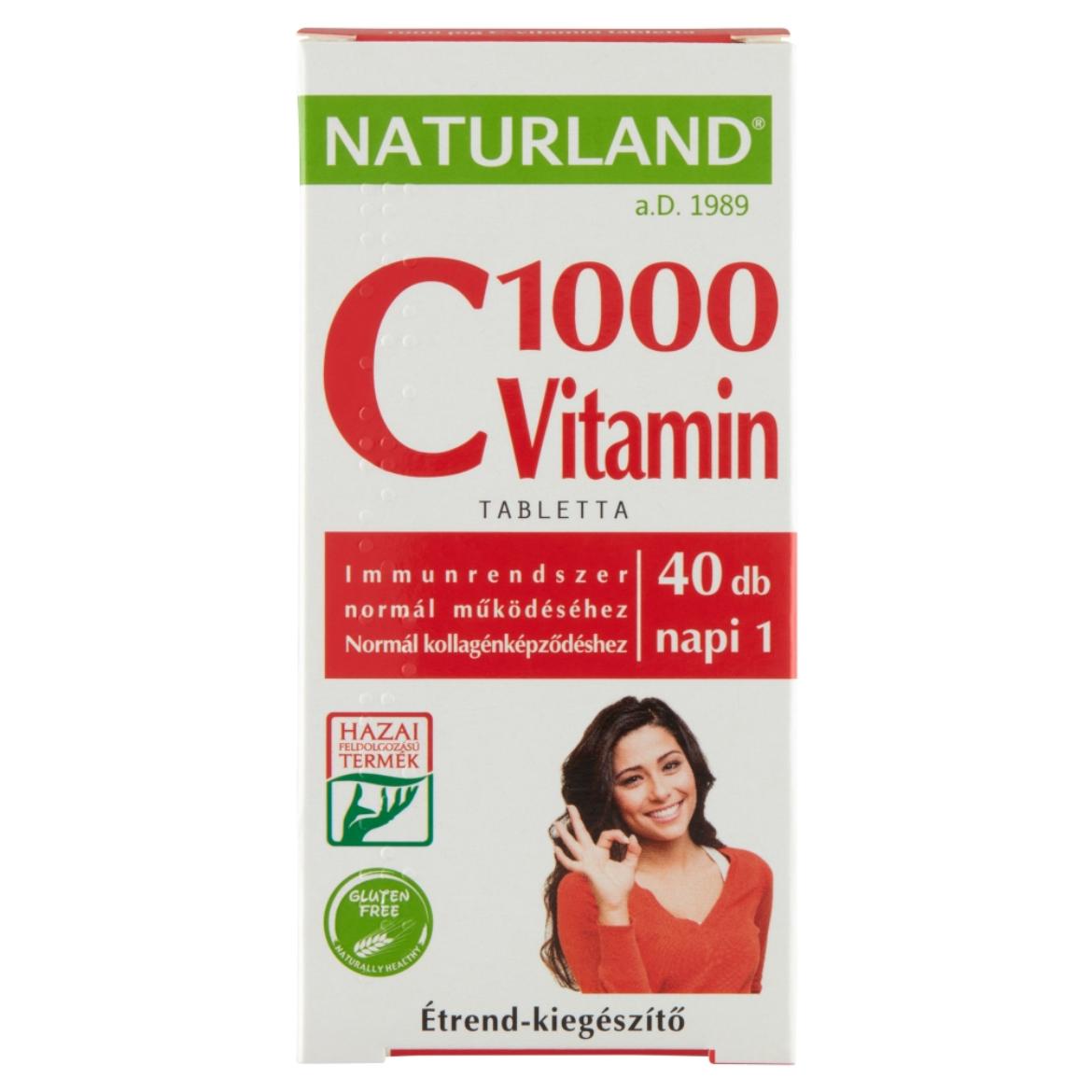 Naturland 1000 mg C-vitamin étrend-kiegészítő tabletta 40 db 52 g