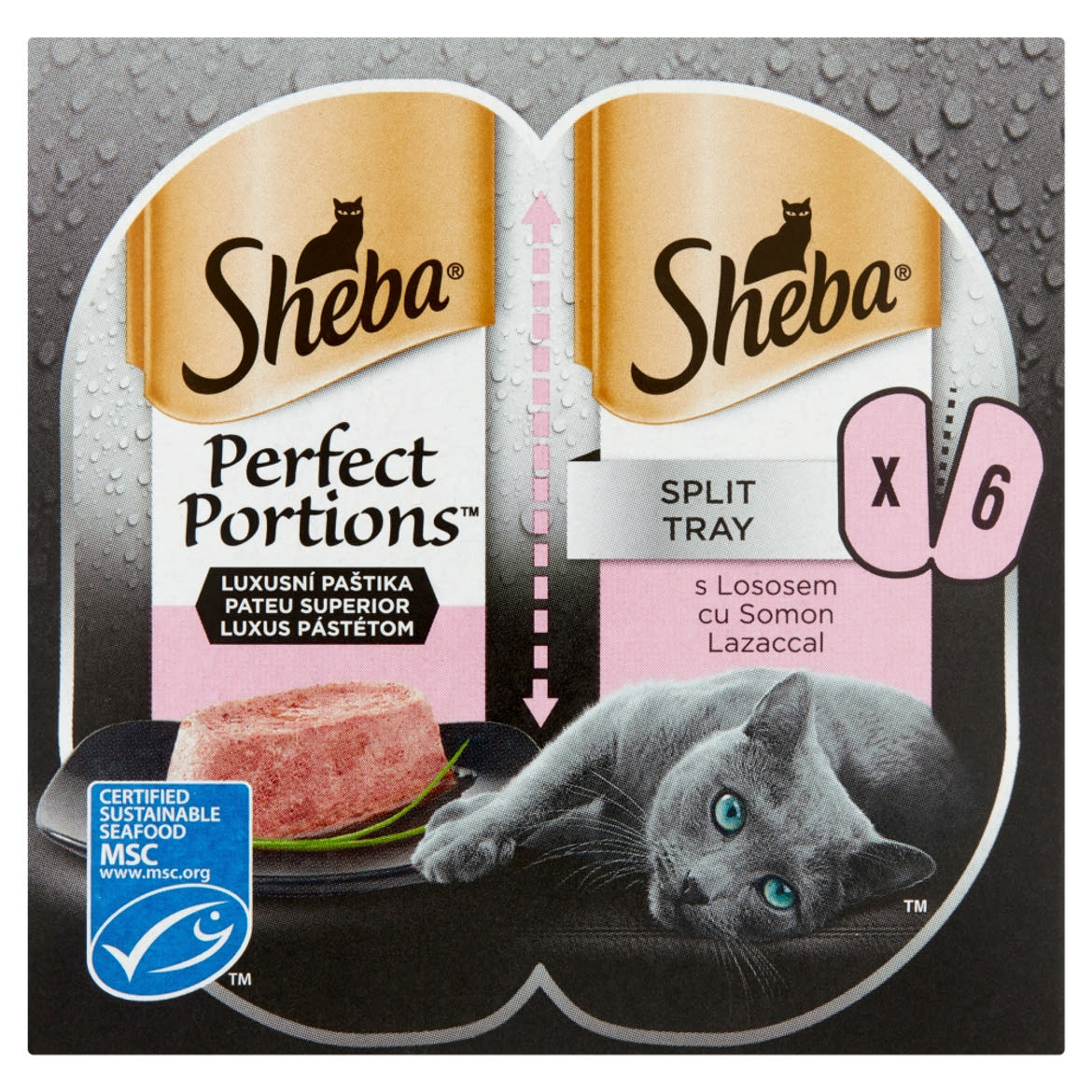 Sheba macska tálka MP lazac 6x37,5g