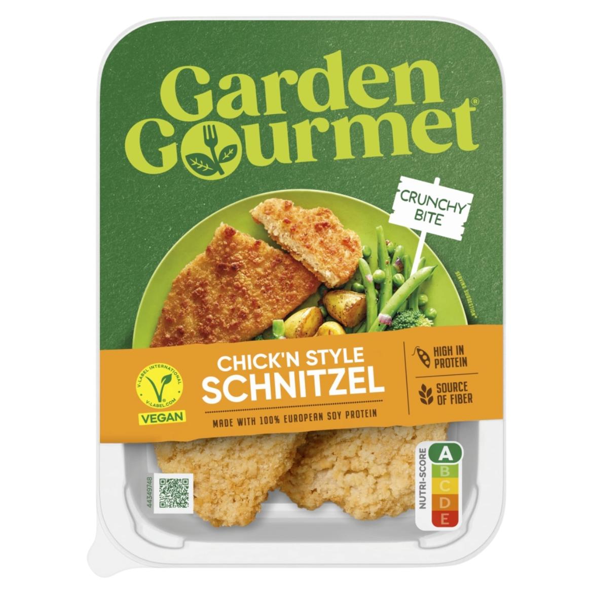 Garden Gourmet szójafehérje alapú bundázott, elősütött, kiolvasztott vegán szelet