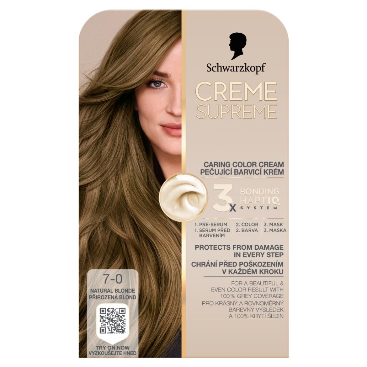 Schwarzkopf Creme Supreme tartós hajfesték /7-0 Természetes szőke - 1 db