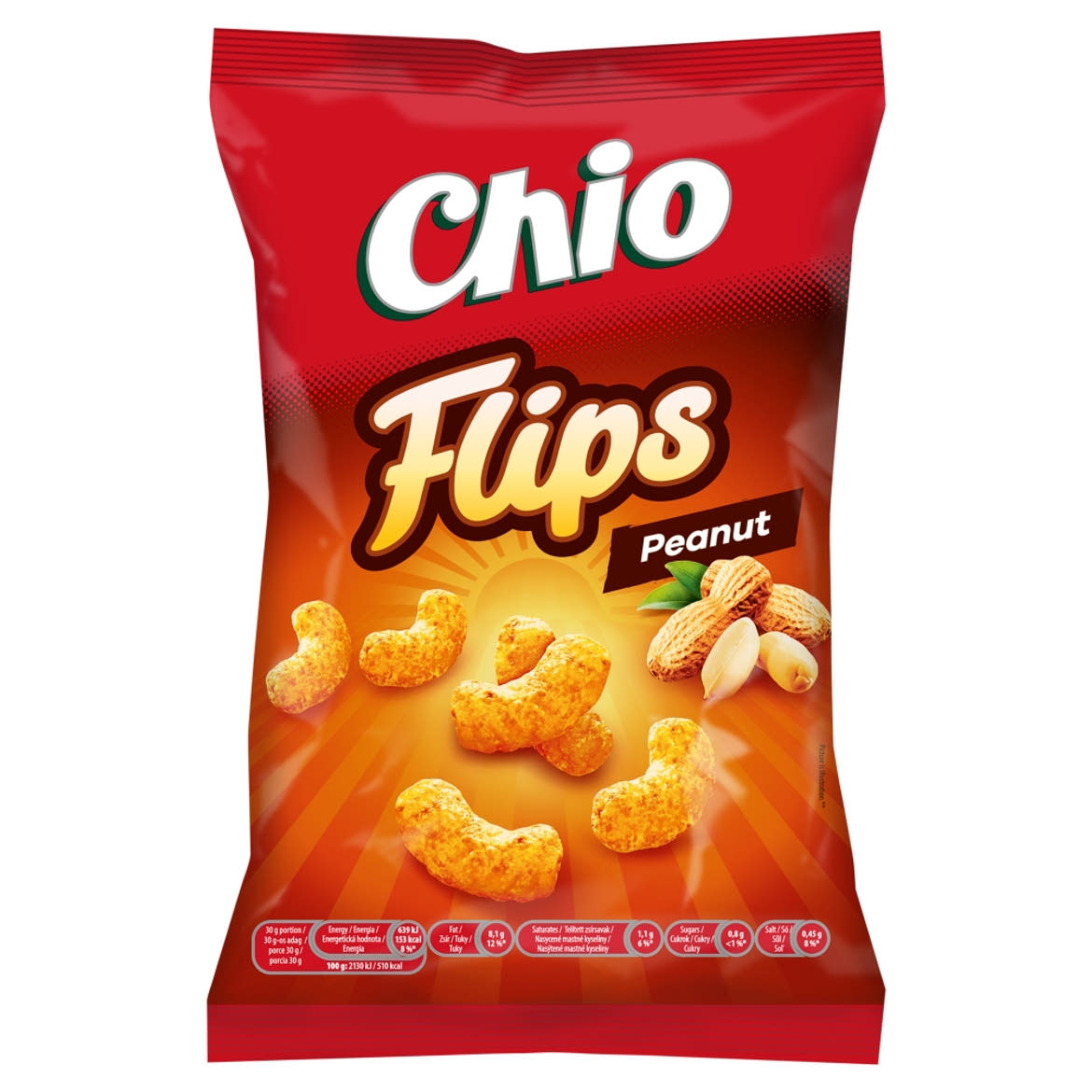 Chio Flips kukorica-földimogyoró ízű snack