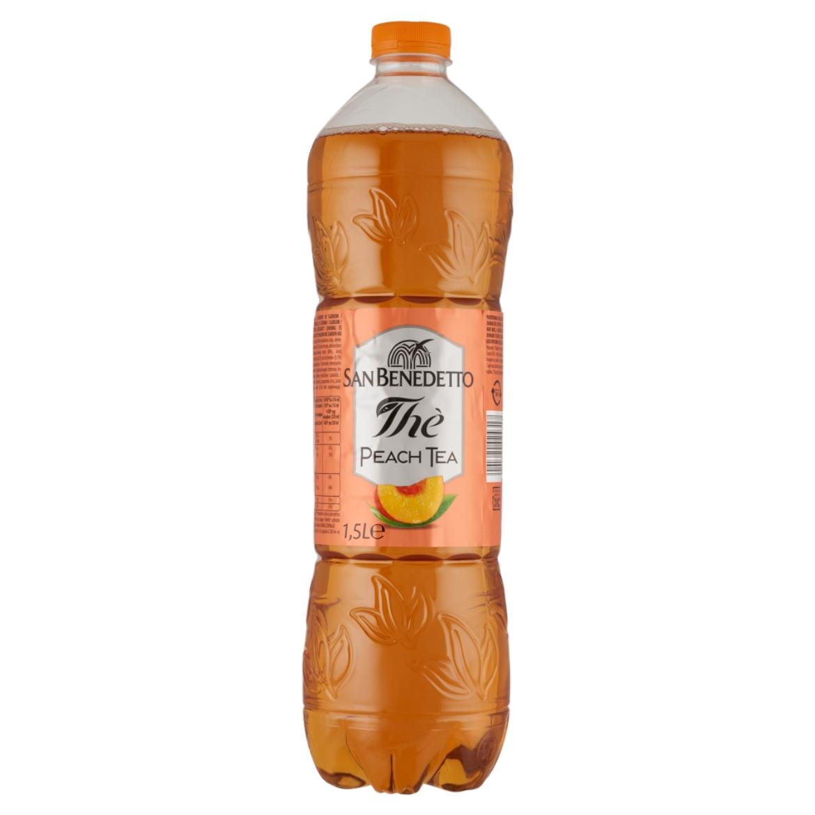 San Benedetto barackos ice tea ízű alkoholmentes üdítőital cukorral és édesítőszerekkel 1,5 l