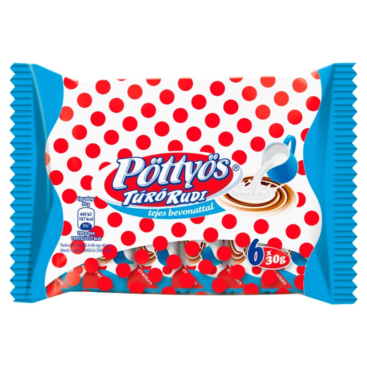 Pöttyös Túró Rudi natúr túródesszert tejes bevonattal 6 x