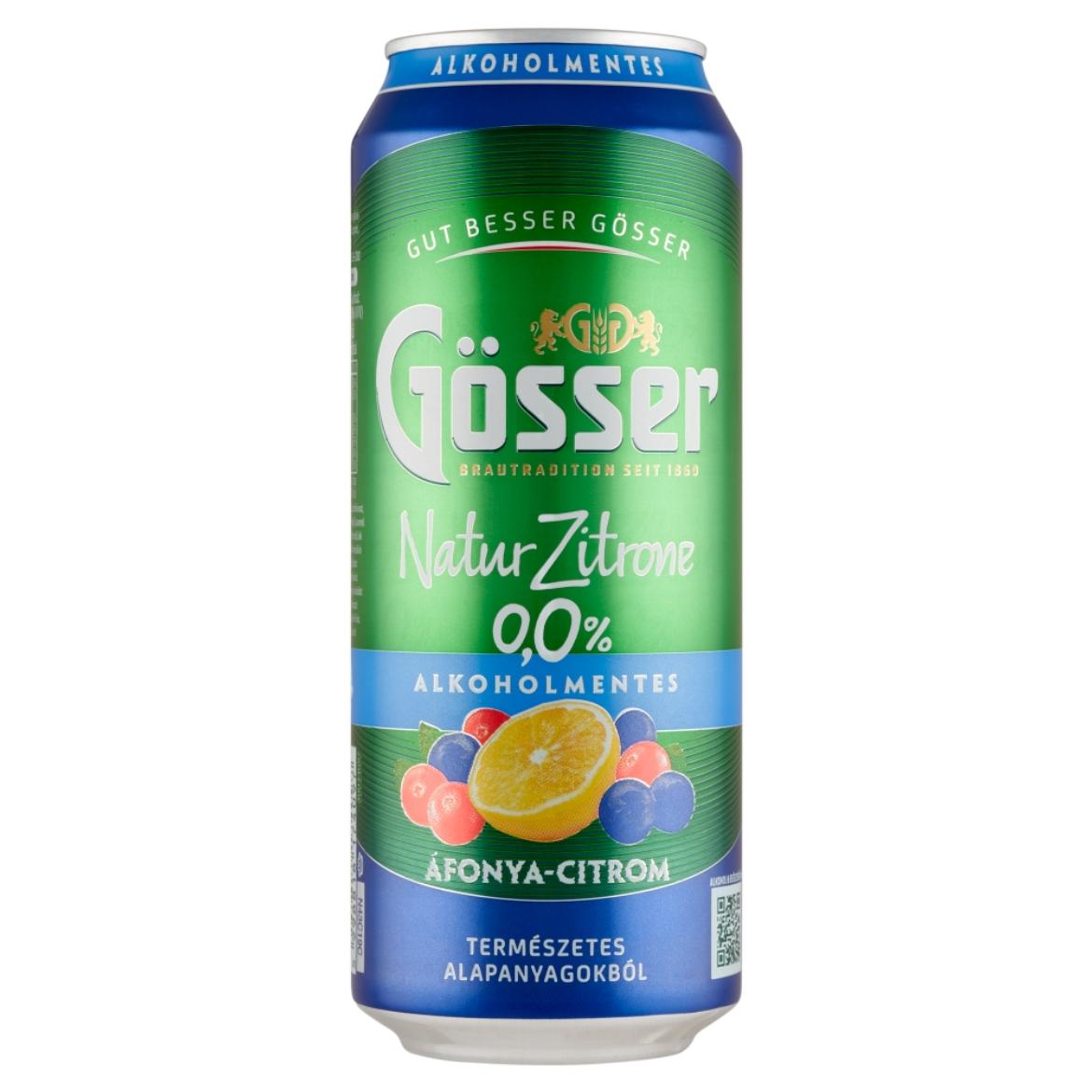 Gösser Natur Zitrone áfonya-citrom ízű alkoholmentes sörital 0,0%