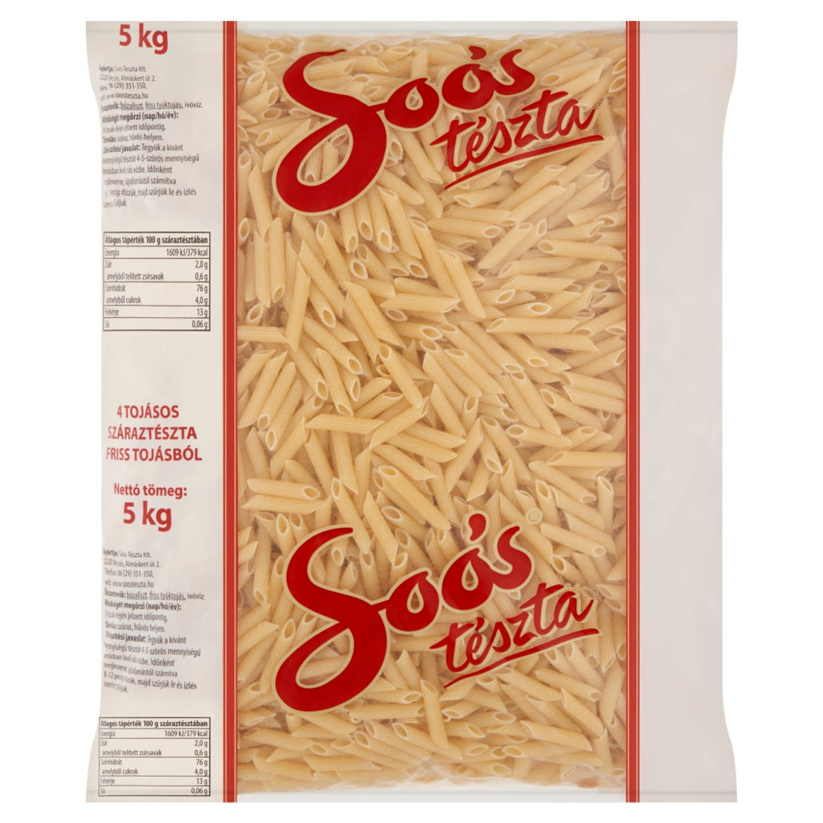 Soós penne 4 tojásos száraztészta