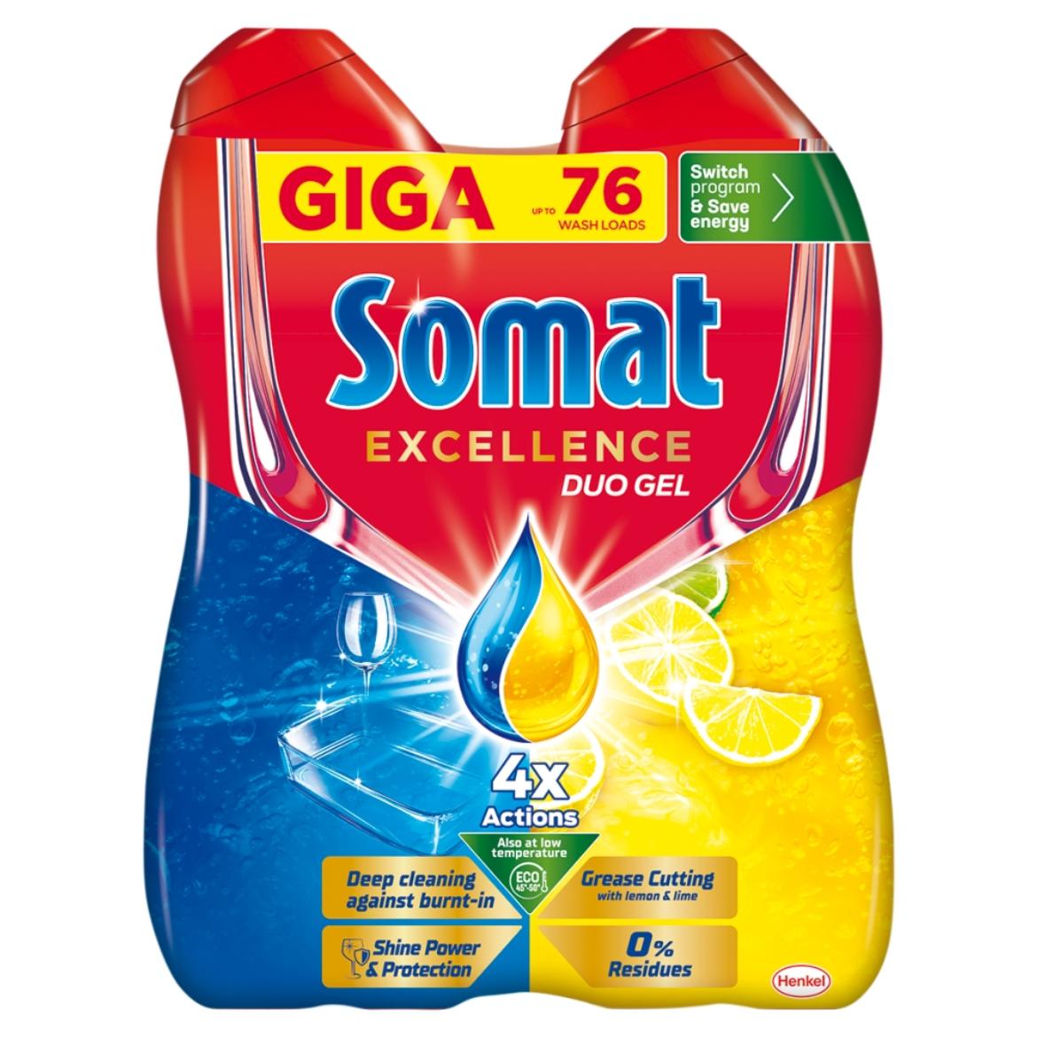 Somat Excellence Duo Gel gépi mosogatószer gél 76 mosogatás 2 x