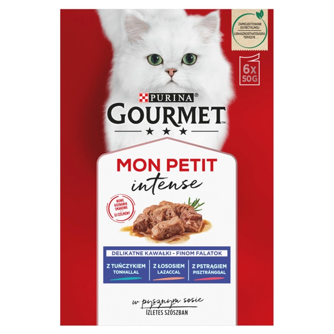 Gourmet Mon Petit Tonhallal/Lazaccal/Pisztránggal nedves macskaeledel 6 x  (300 g)