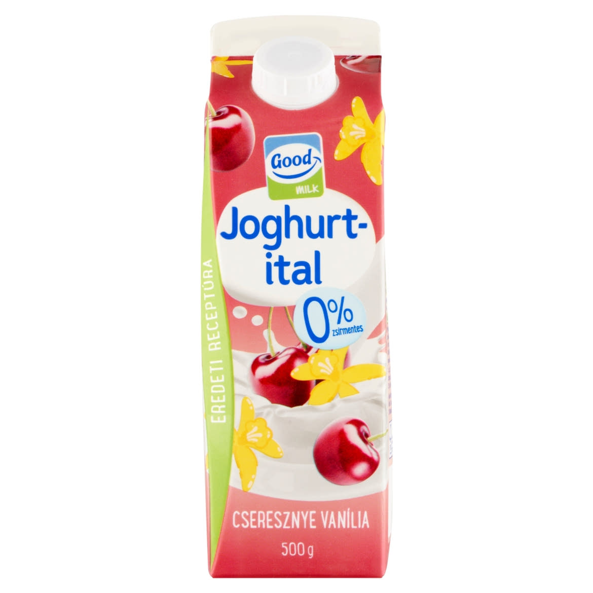 Good milk cseresznyés, vaníliaízű, sovány joghurtital, 468 ml /