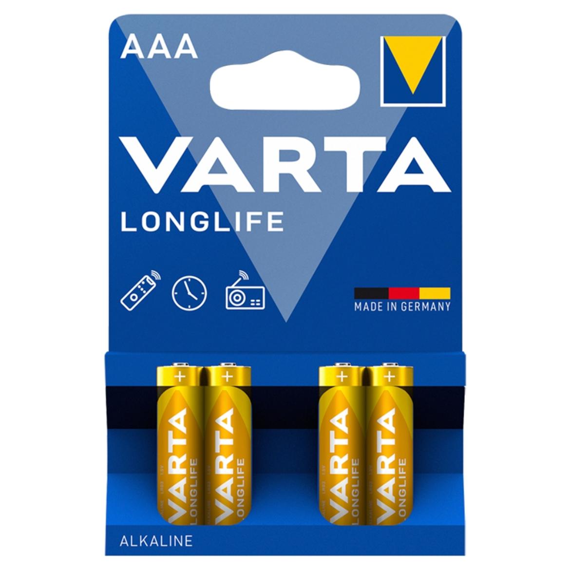 Varta Longlife AAA LR03 1,5 V nagy teljesítményű alkáli elem 4 db