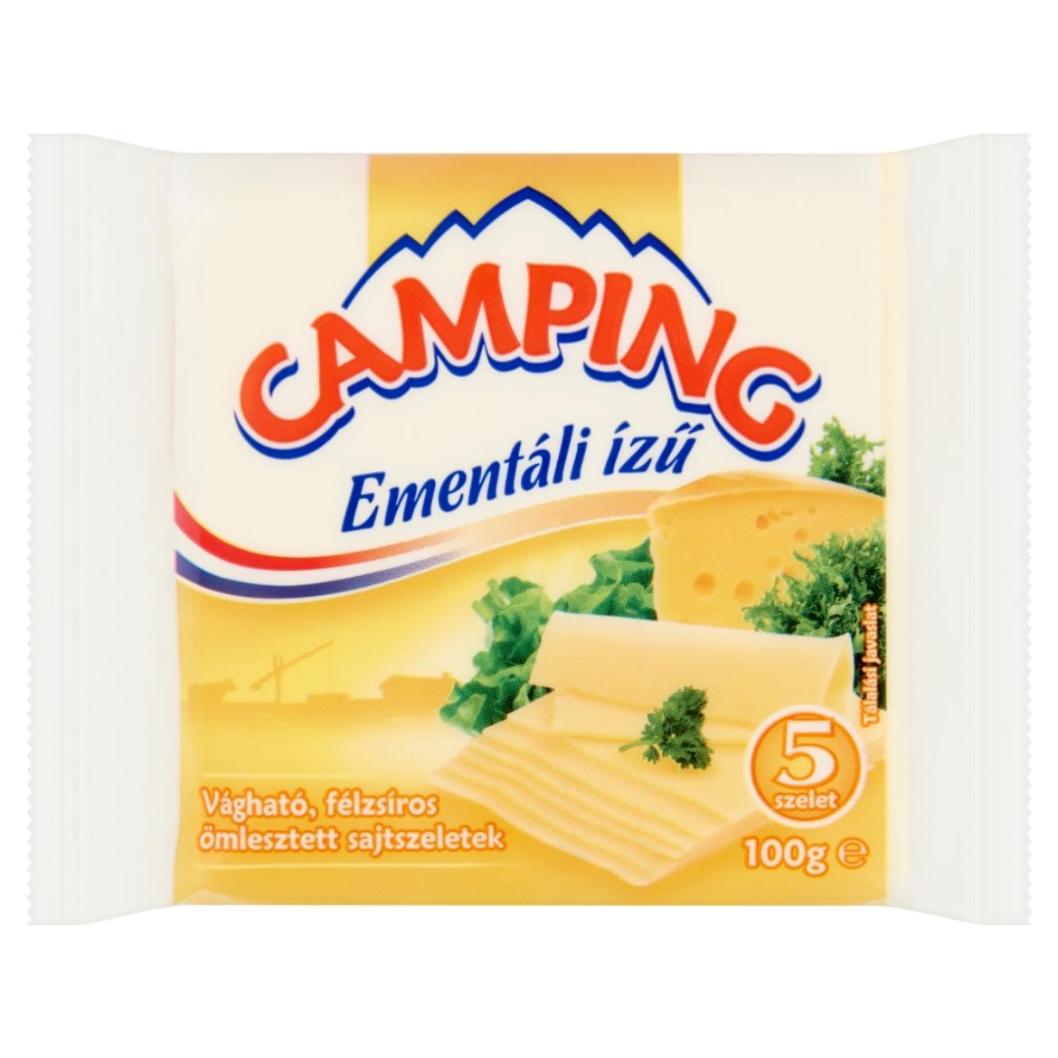Camping ementáli ízű vágható, félzsíros ömlesztett sajtszeletek 5 db