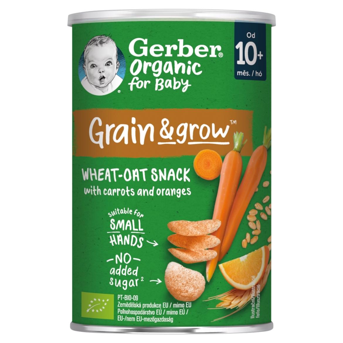 Gerber bio sárgarépás és narancsos bio búza- és zabsnack 10 hónapos kortól