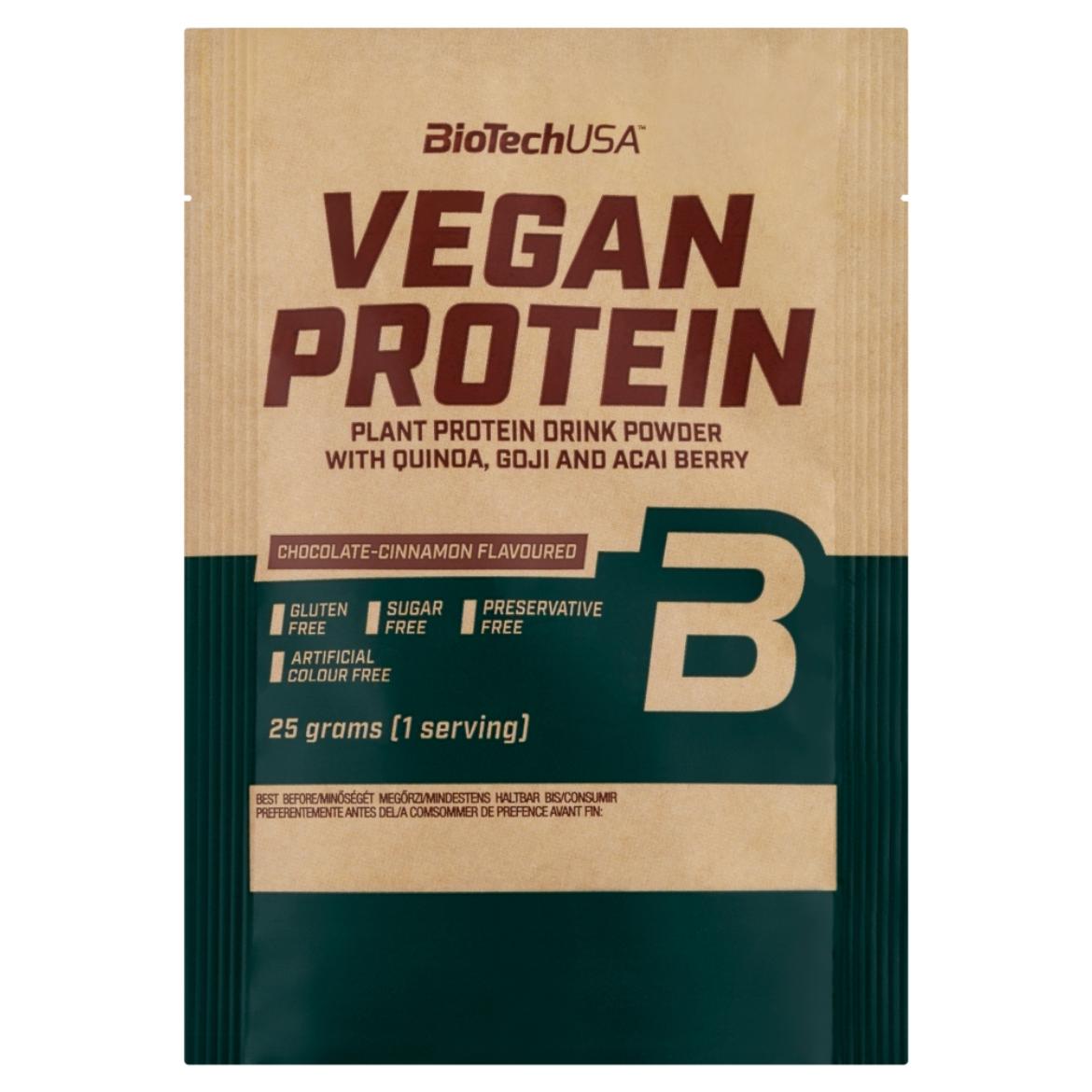 BioTechUSA Vegan Protein cukormentes csokoládé-fahéj ízű fehérje italpor édesítőszerekkel