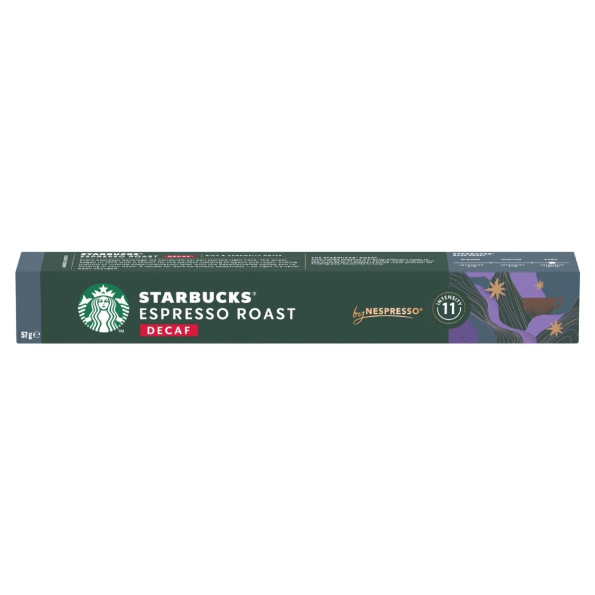 Starbucks by Nespresso Espresso Roast koffeinmentes őrölt pörkölt kávé 10 kapszula