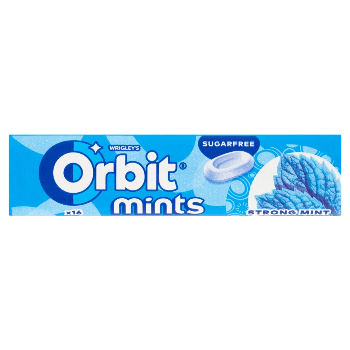 Orbit Mints Strong Mint mentaízű cukormentes töltetlen keménycukorka édesítőszerrel