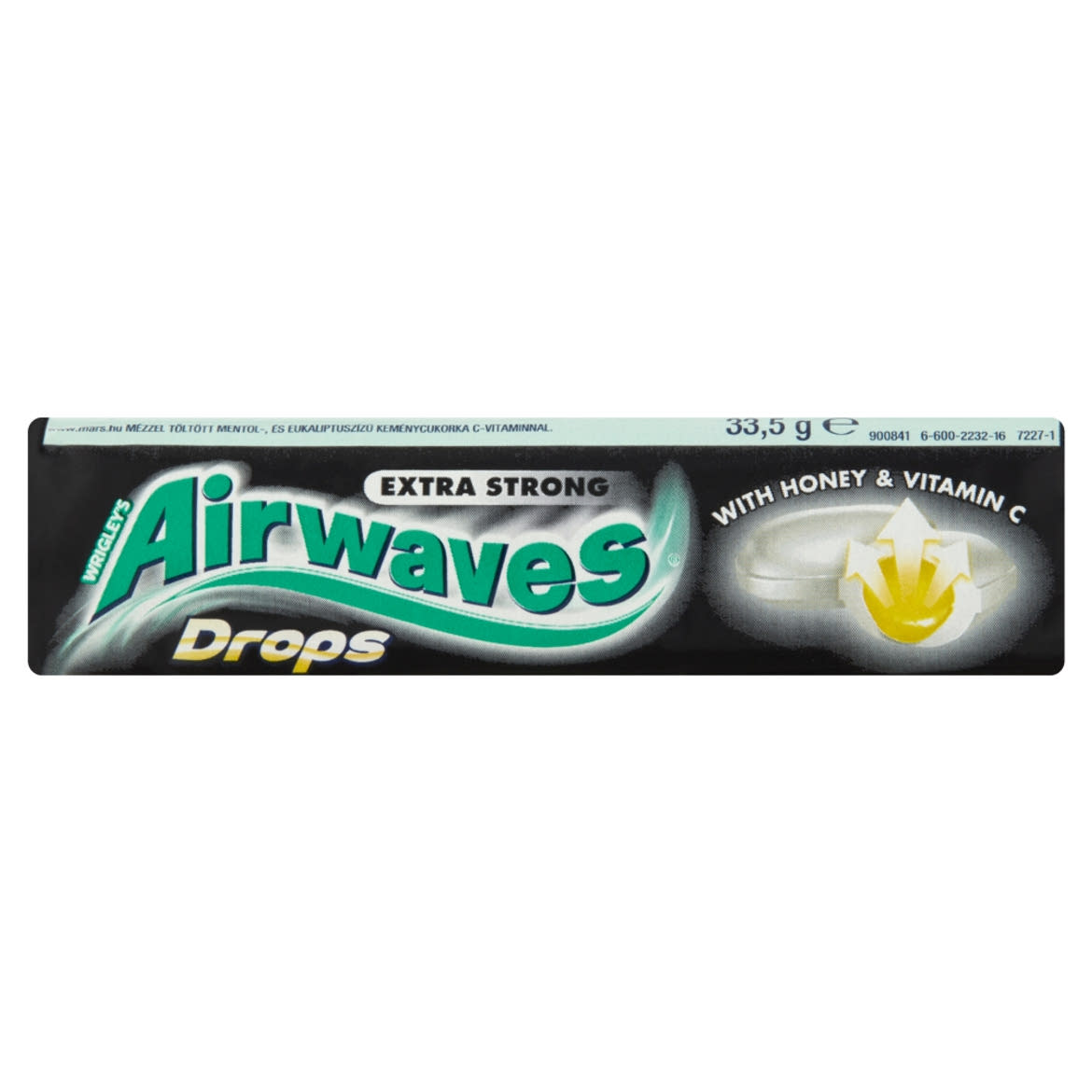 Airwaves Drops Extra Strong mézzel töltött mentol-, eukaliptuszízű keménycukorka C-vitaminnal
