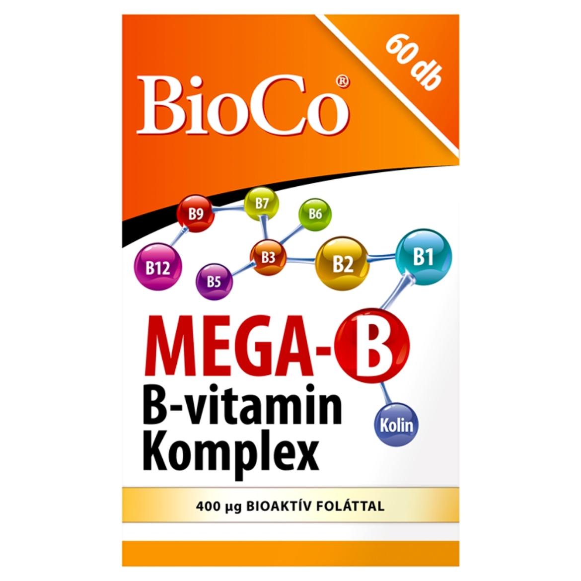 BioCo Mega-B B-vitamin komplex étrend-kiegészítő filmtabletta 60 x 0,925 g (55,5 g)