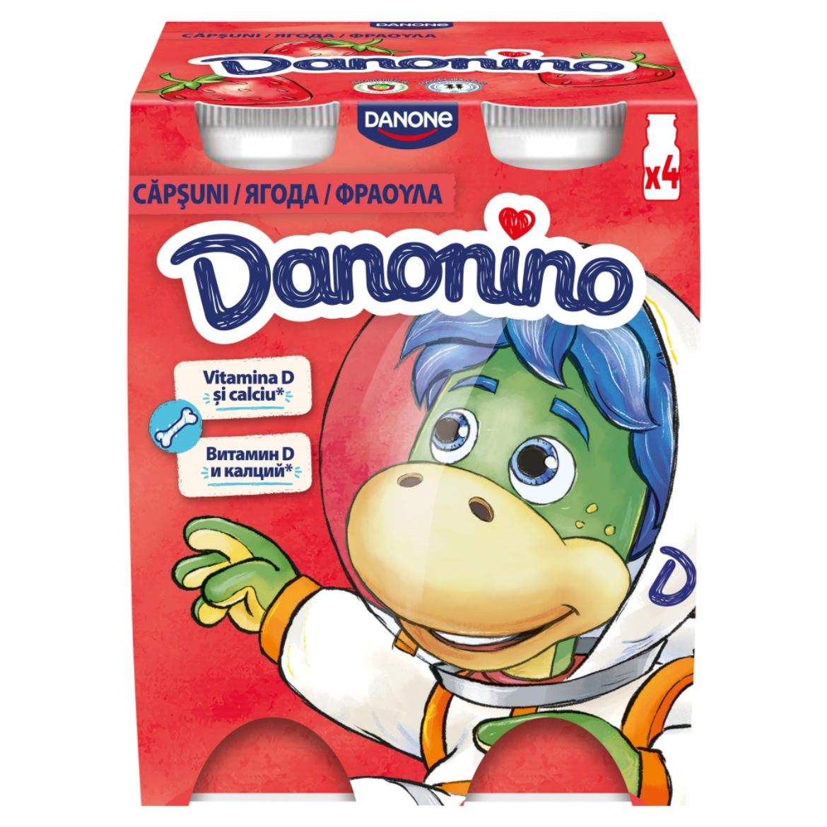 Danone Danonino zsírszegény epres joghurtital kalciummal és D3-vitaminnal 4 x  (400 g)