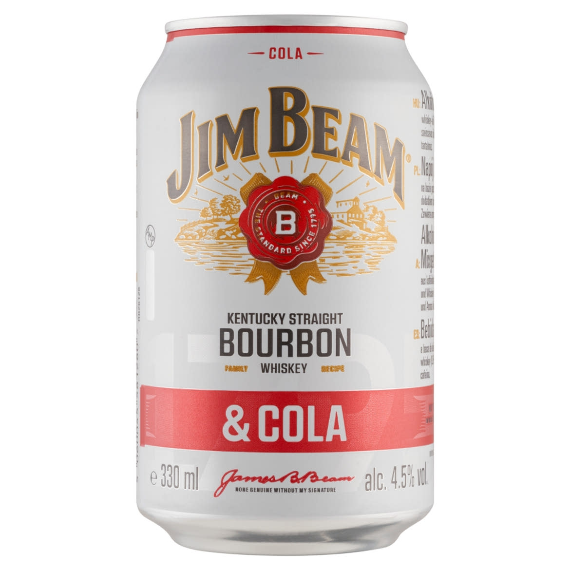 Jim Beam Bourbon Whiskey & Cola alkoholos üdítő ital 4,5%