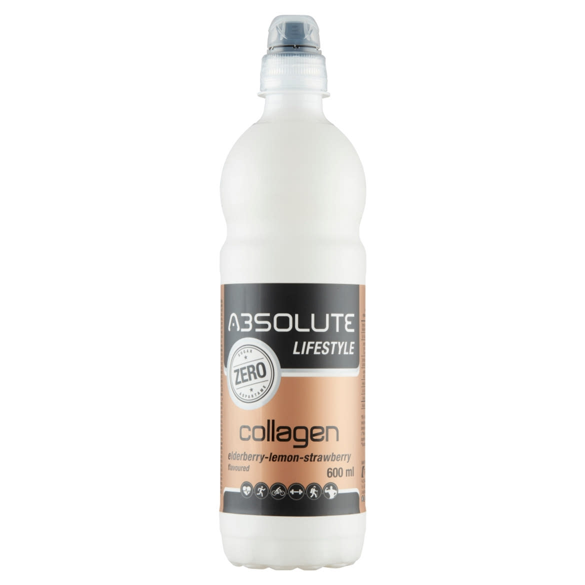 Absolute LifeStyle Collagen energiamentes bodza-citrom-eper ízű szénsavmentes üdítőital