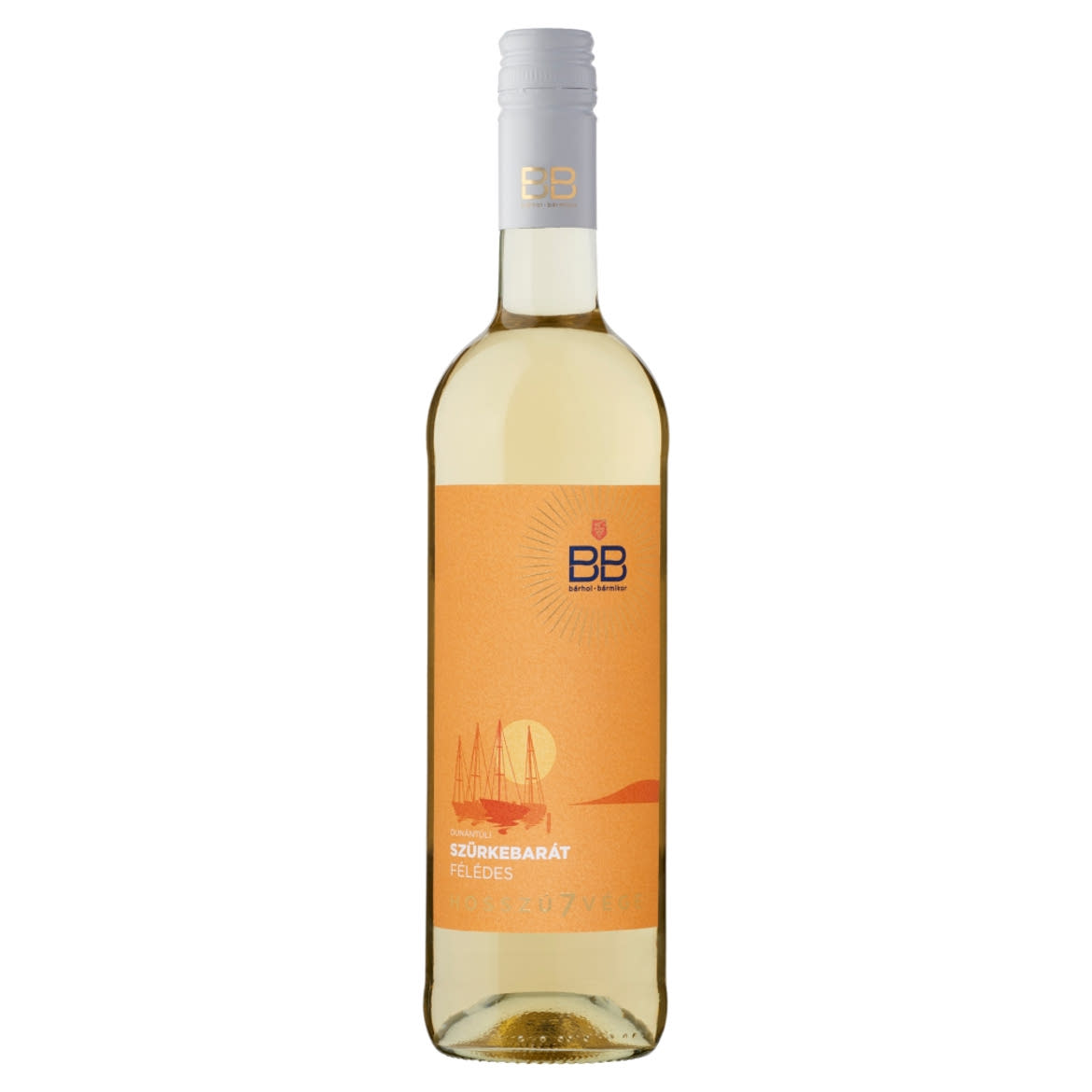 BB Hosszú7vége Dunántúli Szürkebarát félédes fehérbor 11,5% 0,75 l