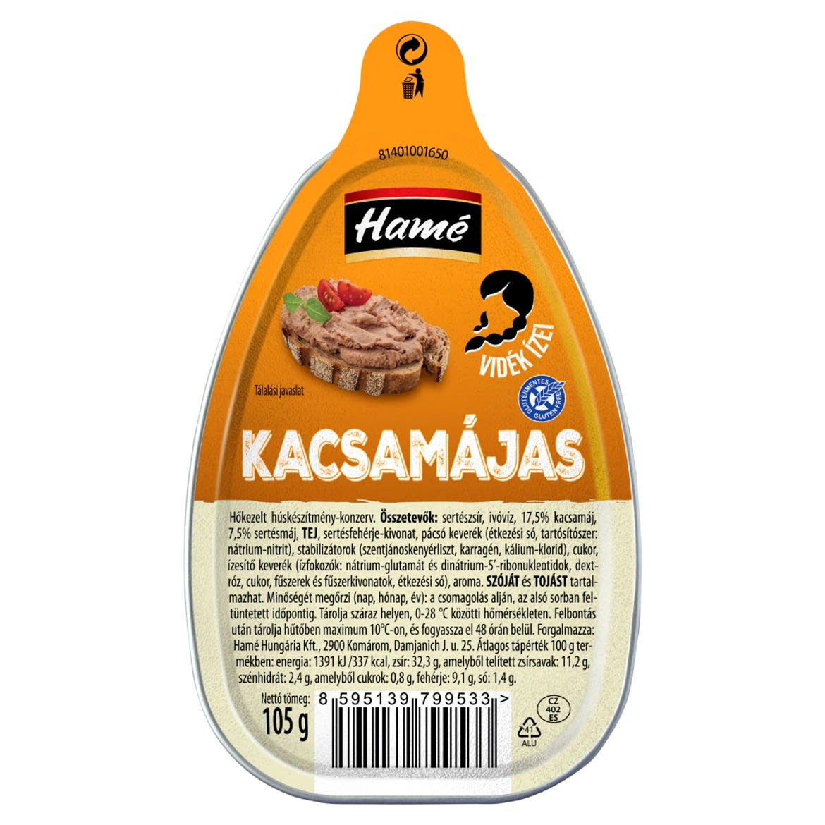 Hamé kacsamájas