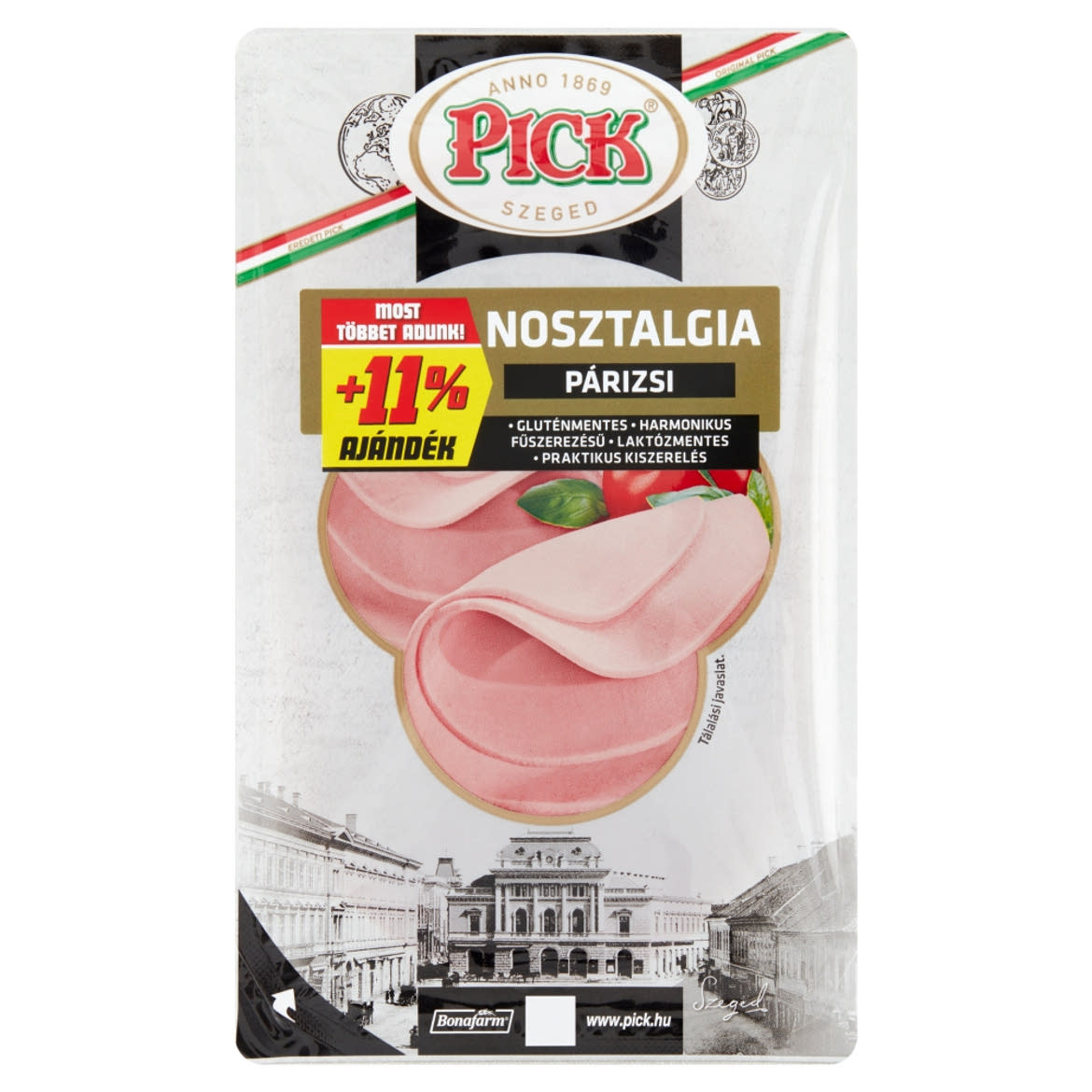 PICK Nosztalgia szeletelt marha- és sertéshúsból készült párizsi