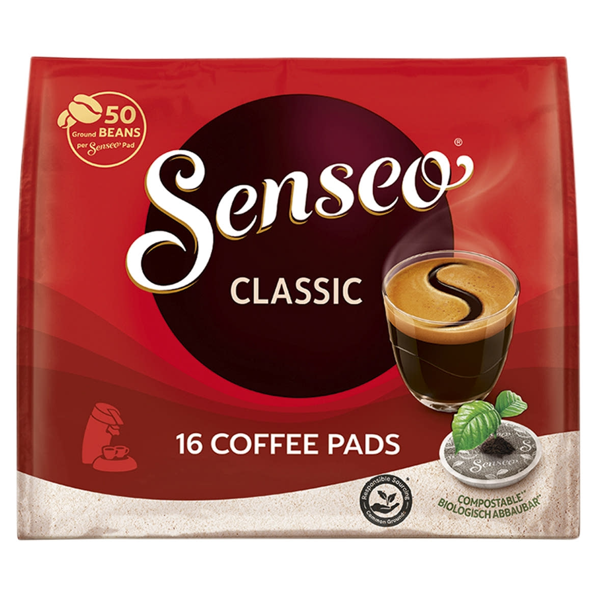Senseo Classic őrölt-pörkölt kávé egyadagos, párnás kiszerelésben