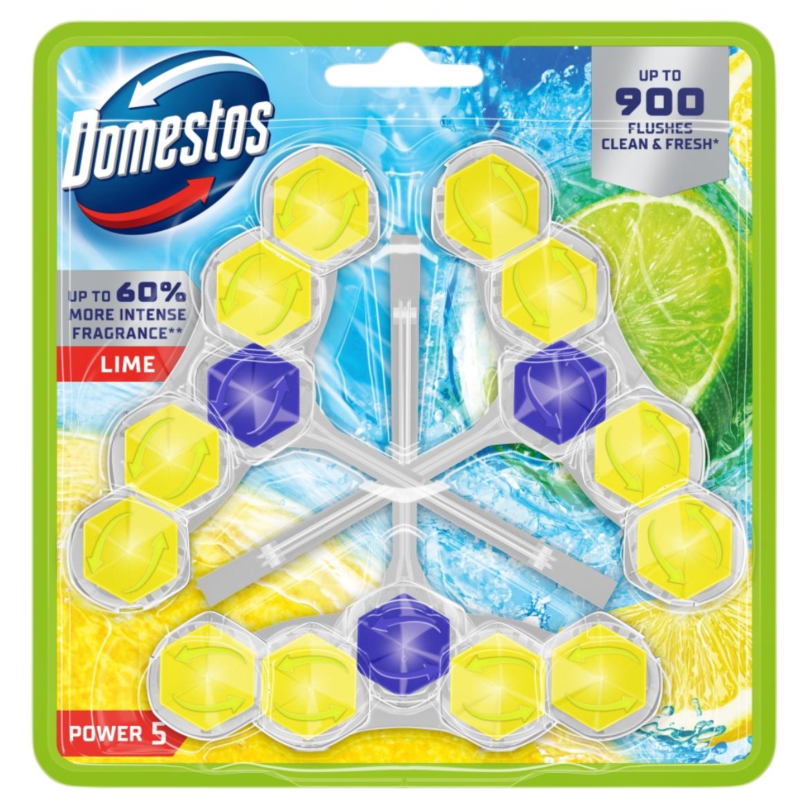 Domestos Power 5 Lime WC frissítő blokk 3 x