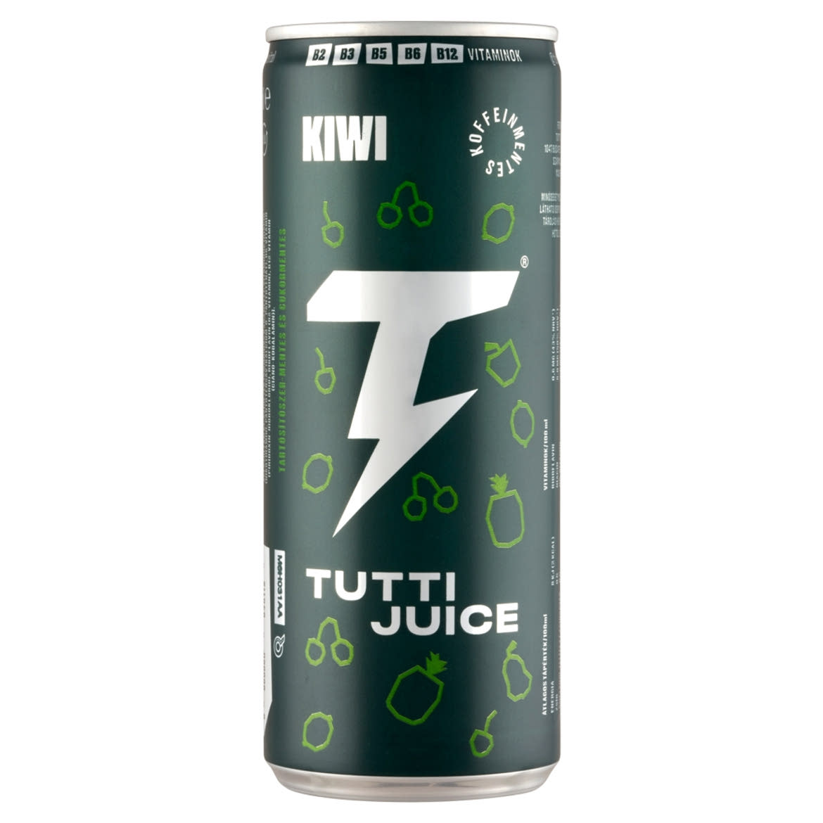 Tutti Juice kiwi és tutti-fruttiízű koffeinmentes, szénsavas ital édesítőszerekkel