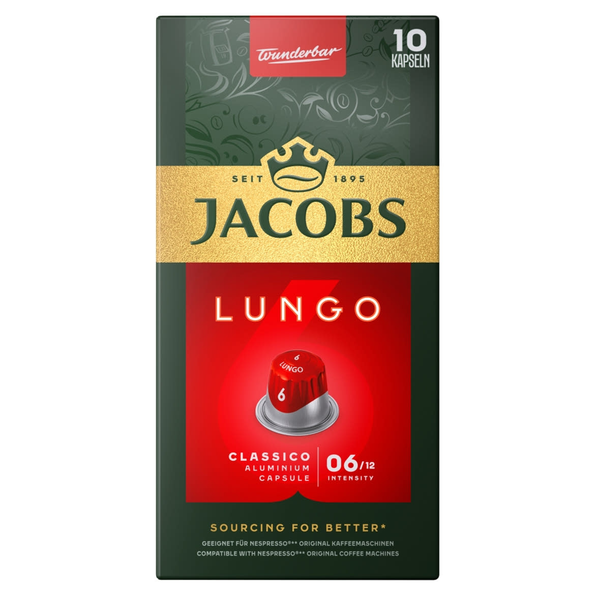 Jacobs Lungo 6 Classico őrölt-pörkölt kávé kapszulában