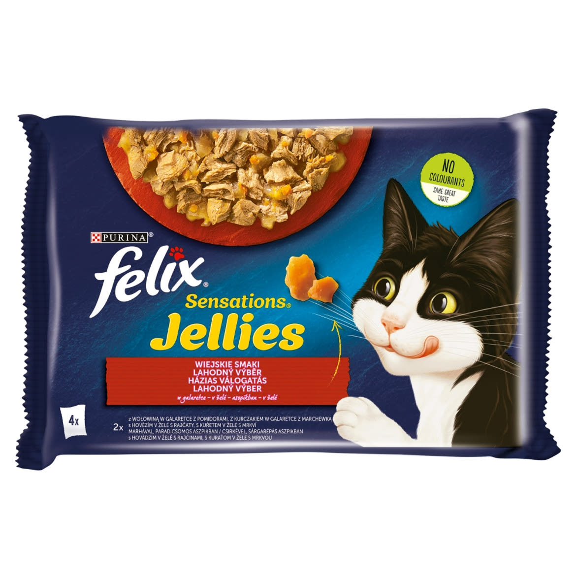 Felix Sensations Jellies Házias Válogatás aszpikban nedves macskaeledel 4 x  (340 g)