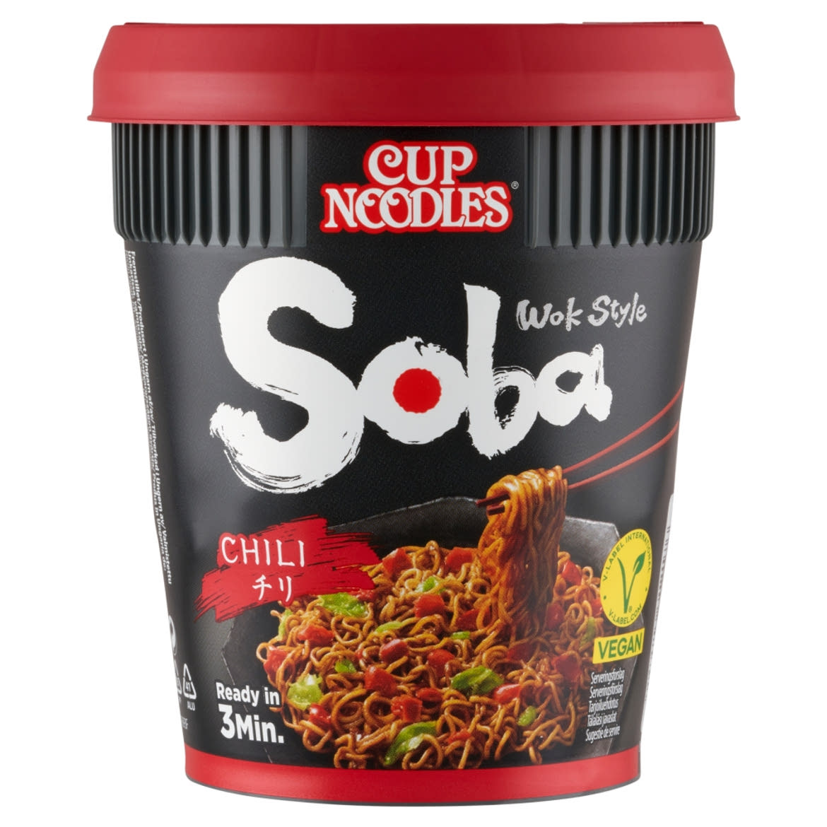 Nissin Cup Noodles Soba instant tészta búzalisztből chili ízesítő szósszal
