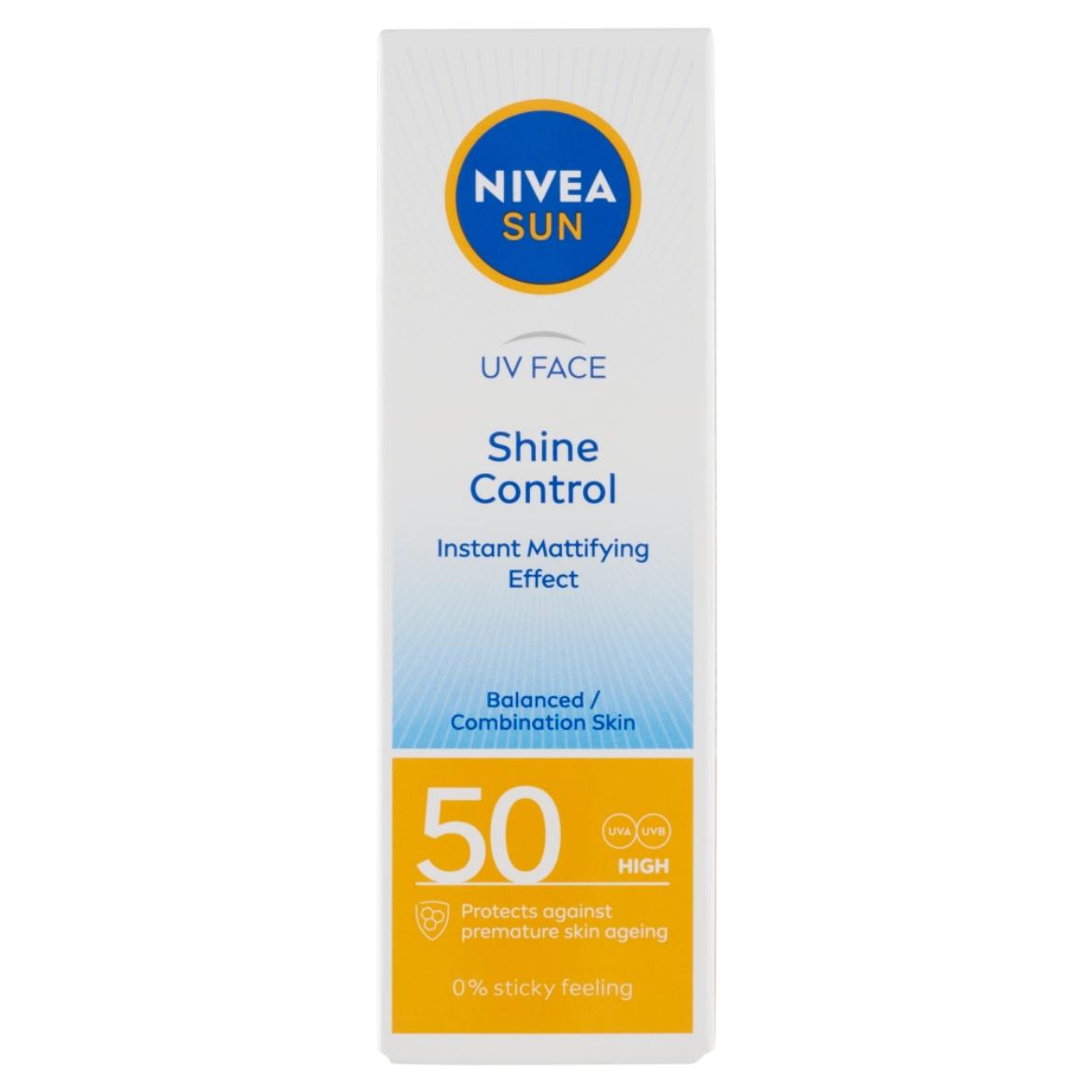 Nivea Sun Shine Control mattító hatású napozó arckrém FF50