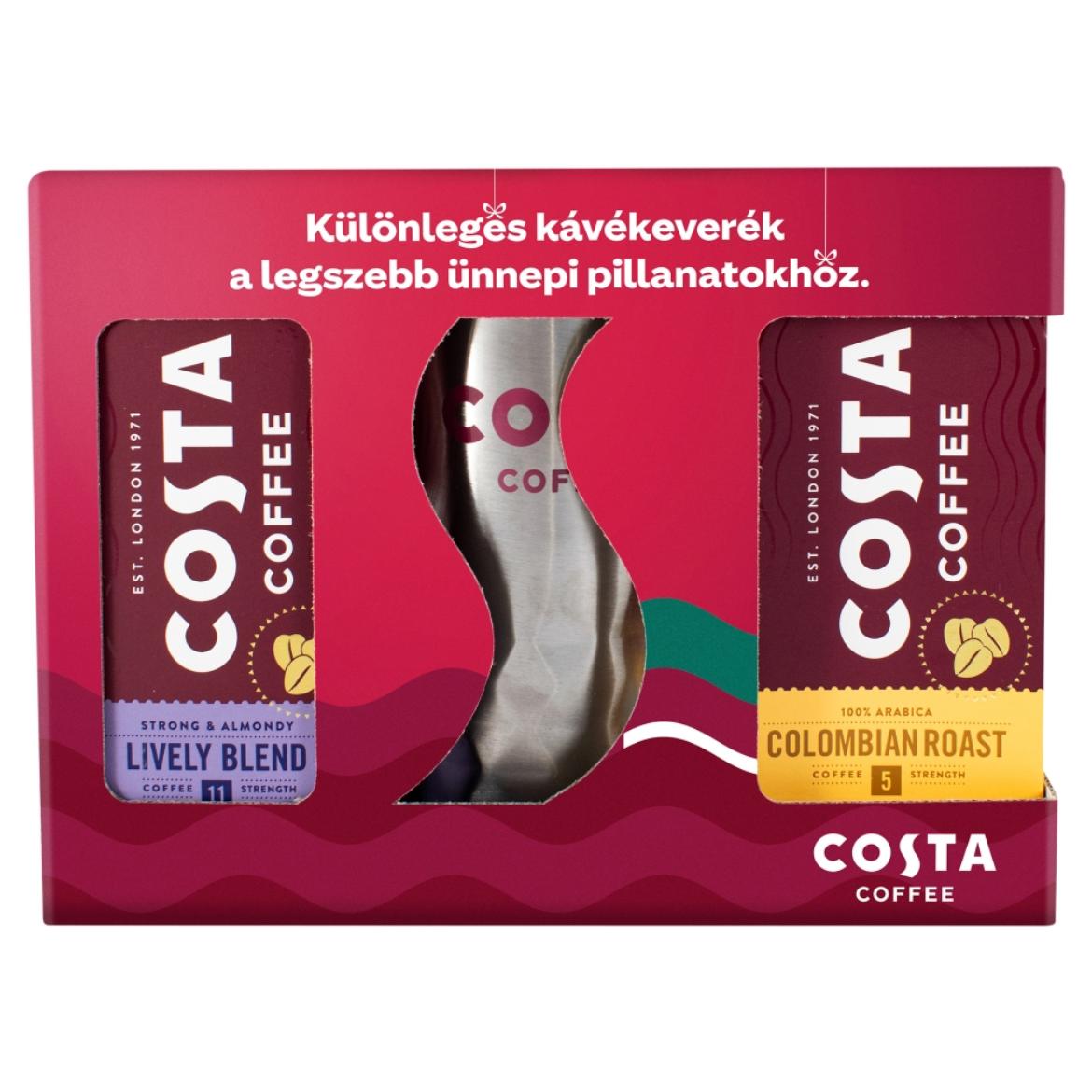 Costa Coffee pörkölt, őrölt kávé kapszulában 4 x 10 db 228 g + 1 db termosz