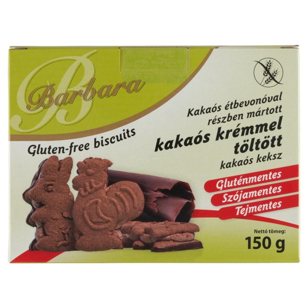 Barbara gluténmentes kakaós krémmel töltött kakaós keksz